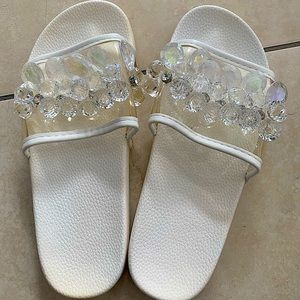 white crystal all occasion sandals!